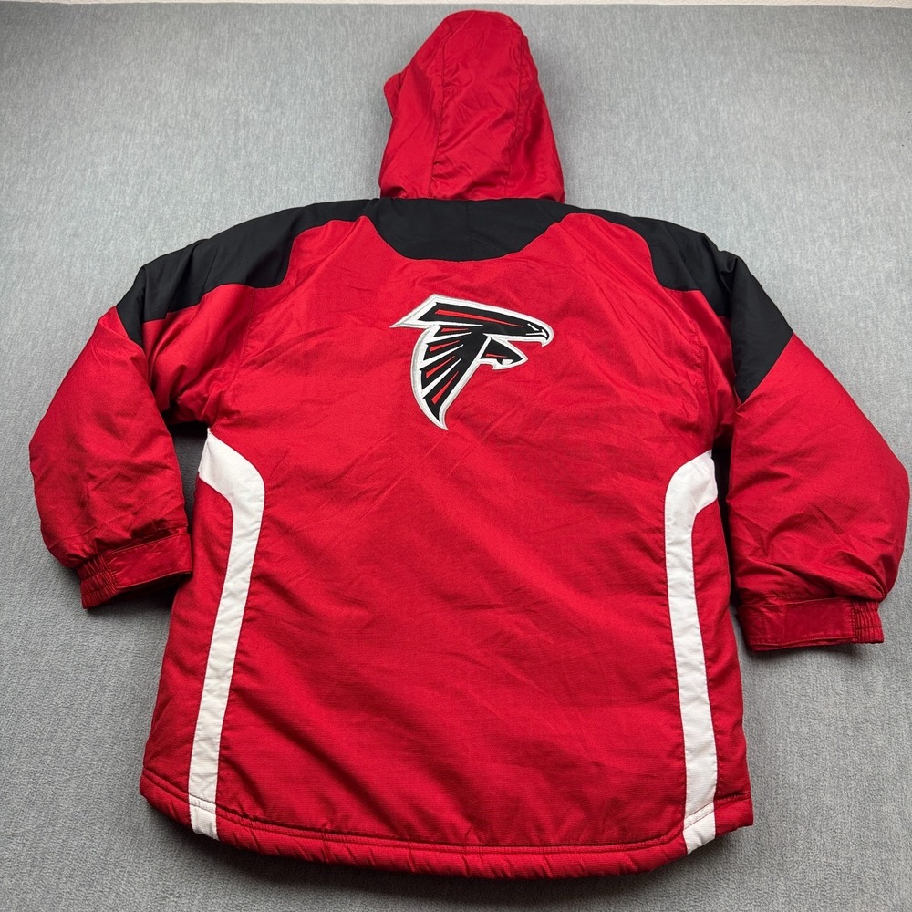 Atlanta Falcons‎ Jacket Youth Kids Large 14/16 Red Full Zip Puffer Hooded NFL
